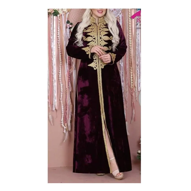 

Moroccan Dubai Long Gown, Farasha Robe Is A Fancy Velvet Long Dress