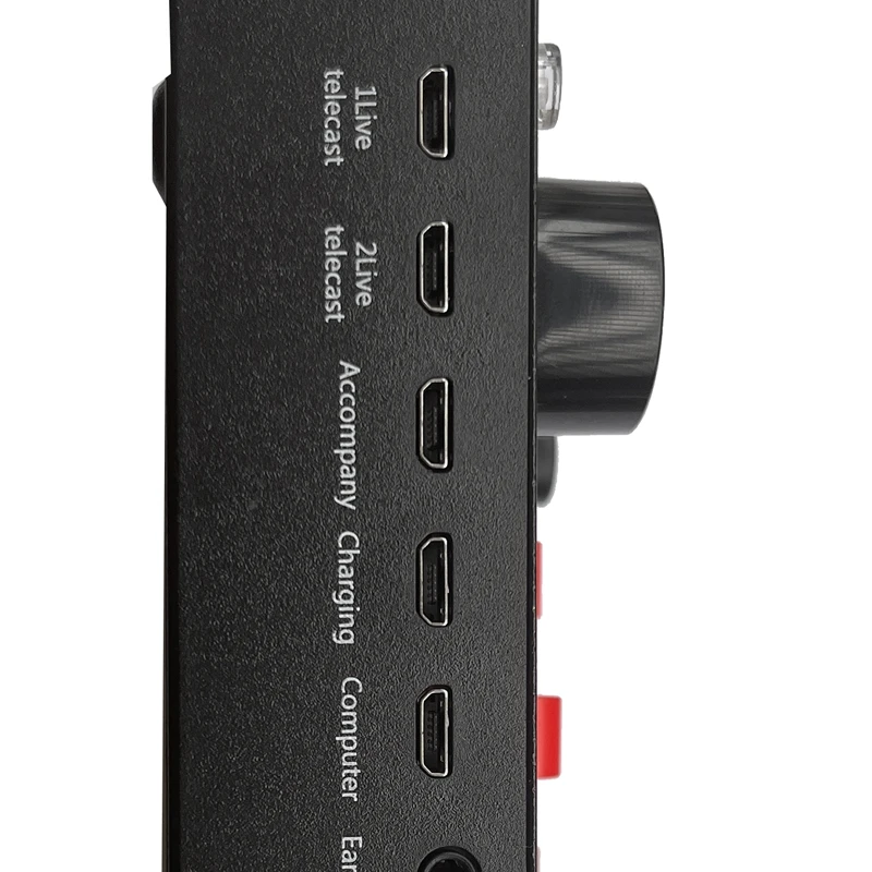 V8S 마이크 USB 충전식 DSP 외부 믹서, 노래방 3.5mm 인터페이스 사운드 카드, 휴대용 라이브 방송 스테레오