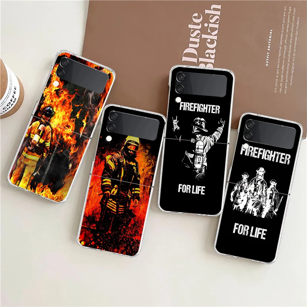 Firefighter Heroes Clear Hard Folding Phone Case - Fireman Design Back Cover