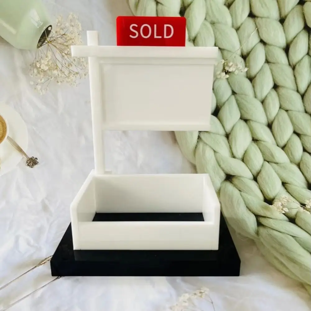 판매용 표지판 부동산 명함 홀더 나무로 만든 탈착식 데스크탑 카드 디스플레이 스탠드 공간 절약 설치가 용이함