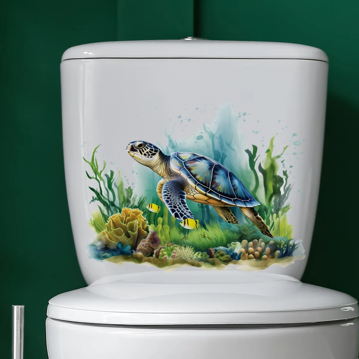 Toilet Sticker Bathroom Wall Sticker Sea Turtles WC Self Adhesive Mural Stickers Home Decoration Decals Christmas toilet wall stickers toilet stickers turtle wall stickers vinyl stickers