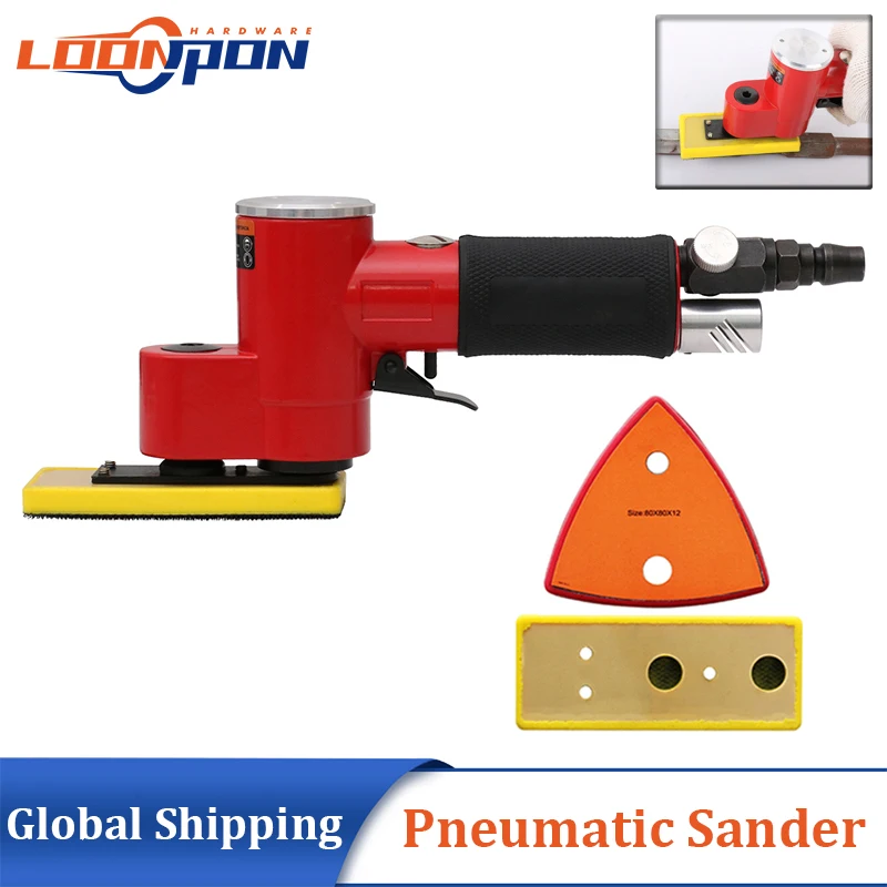 Pneumatic Sandpaper Polisher Tool Triangle Air Random Orbital Sander Machine for Woodworking Polishing and Metal-polishing