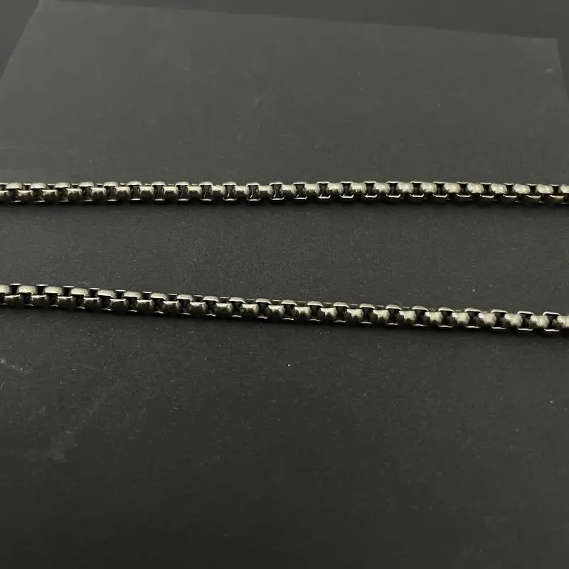 New Pure Titanium Necklace Square Box Chain Width 3mm Lightweight Anti Allergic Square O-chain Fashionable Classic Design Gift