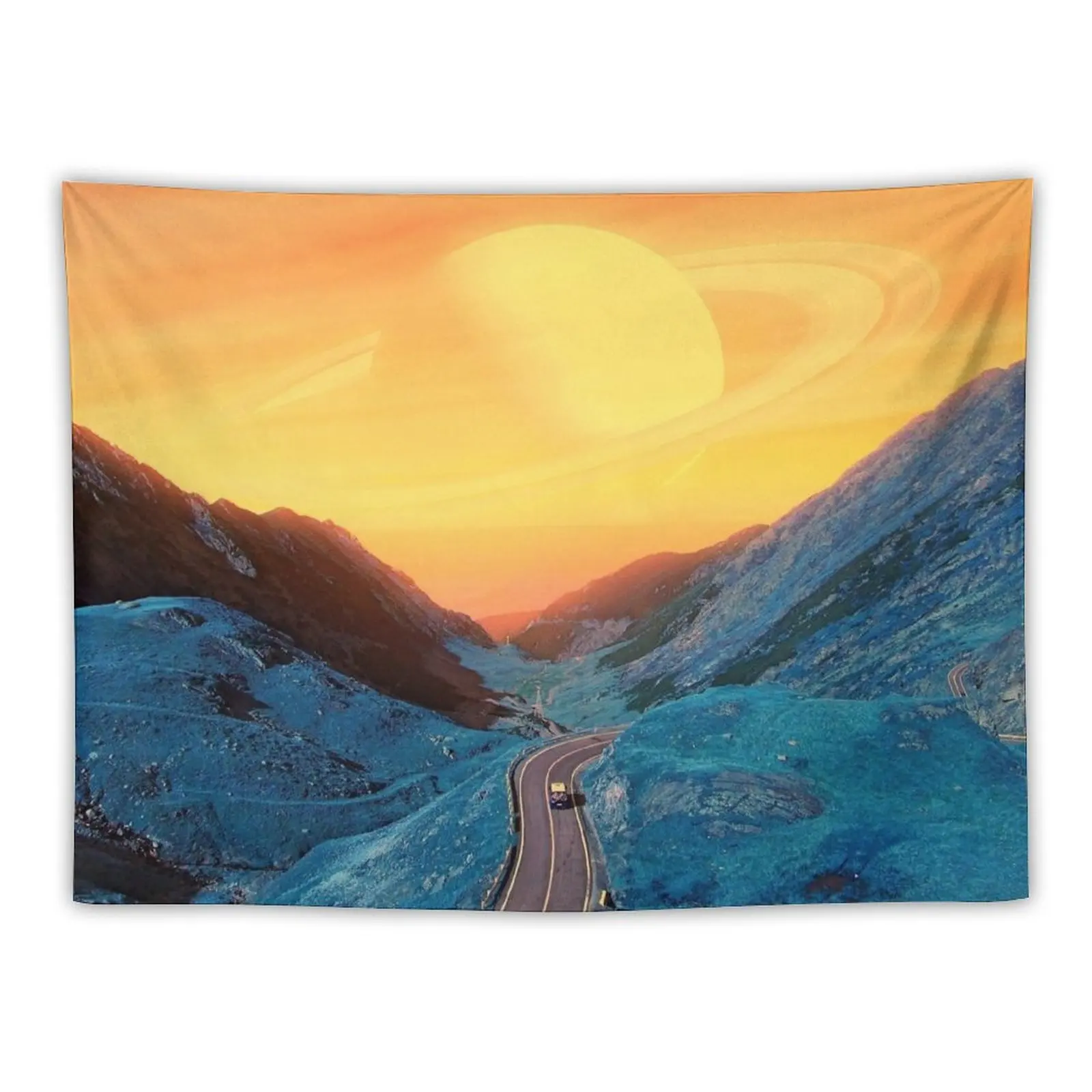 

Blue Mountain with Yellow Sky Tapestry Room Decoration Aesthetic Wall Coverings Wall Decorations Tapestry