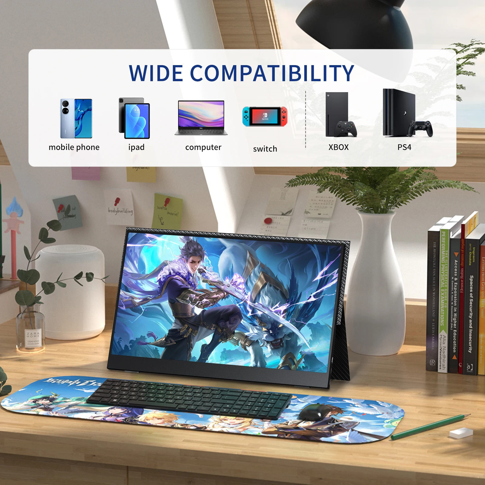 KELIWEI ޴ ũž ,  Ŀ USB-C, HDMI ȣȯ ÷, XBOX Switch PS4 ƮϿ, 14 ġ IPS, 1920x1080