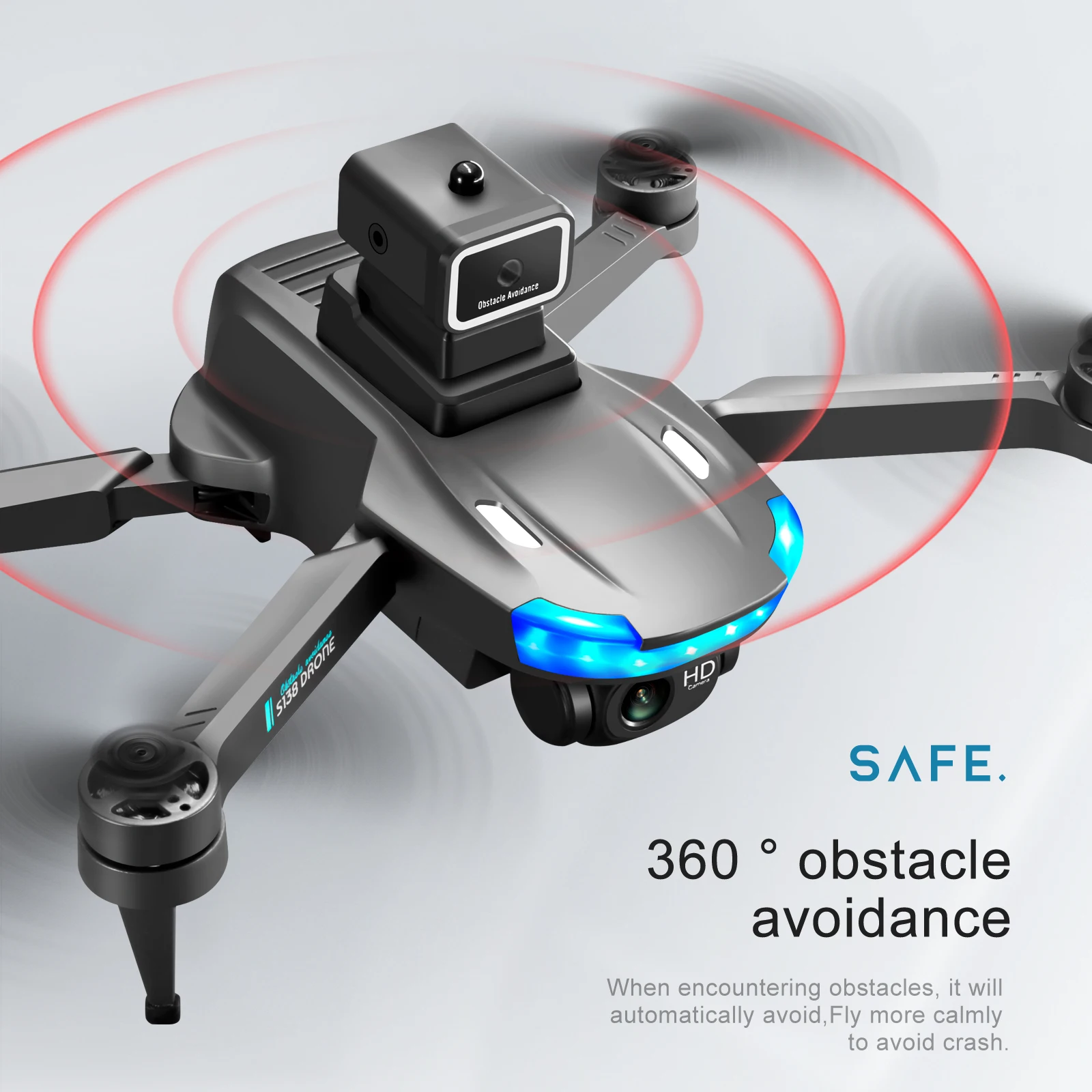 S138 GPS 드론 4K 전문 듀얼 카메라 5G 와이파이 FPV 360 ° 장애물 회피 접이식 쿼드콥터 RC 드론, 카메라 장난감 선물