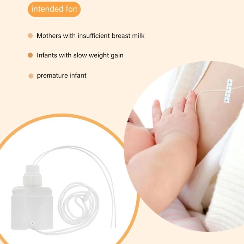 Newborns Feeding Aid Nursing Device Soft Silicone Baby Milk Bottle Lactation Aid Tube Adjustable Suction Easy to Clean