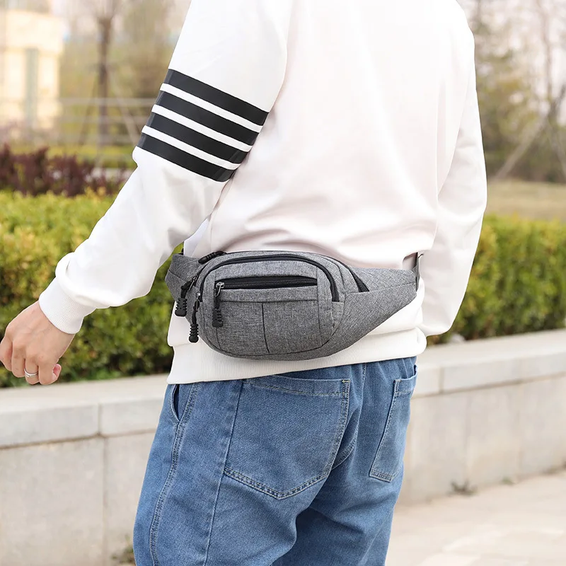 Men Faux Leather Fanny Pack Waist Pouch Bag Sling Shoulder Cross Body Bag  Casual