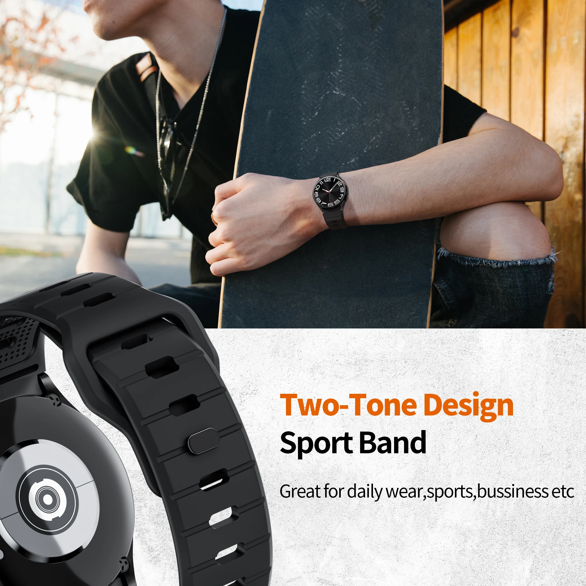 Seamless Silicone Watch Strap - Premium No Gaps Design