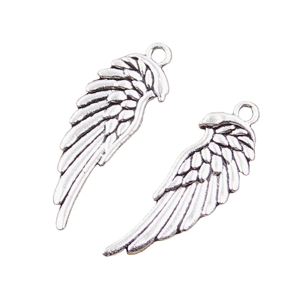12 stücke Charms Double Sided Angel Wings 33x12mm Antike, Der Anhänger fit, vintage Tibetischen Silber farbe, DIY Handgemachten Schmuck