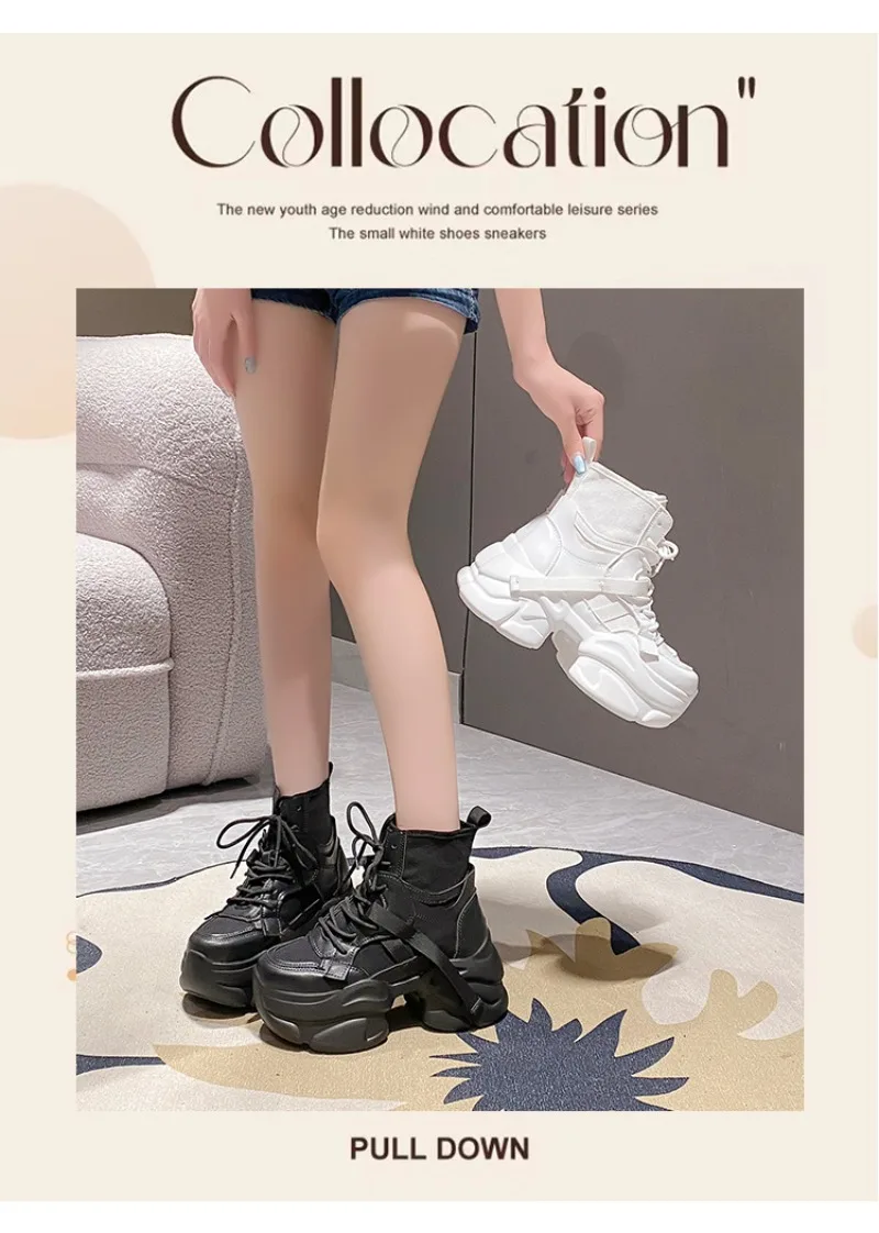 8CM NEW Fashion Women Mesh Platform Sneakers Shoes High Heel