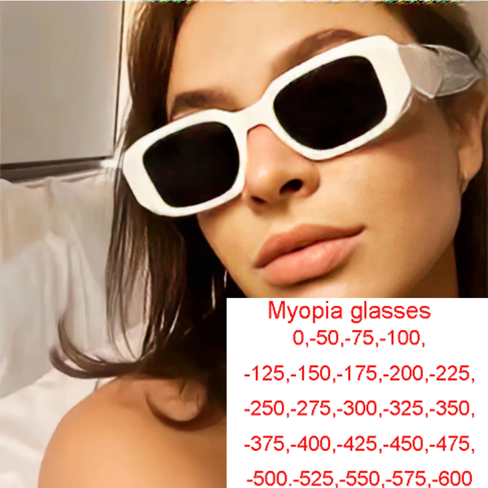 Fashion Irregular Cat Eye Women Men Polarized Myopia Sunglasses UV Protection Nearsighted Sun Glasses -1.0~-6.0