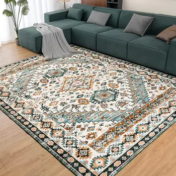 Orhopui Area Rug,Washable Rug Low-Pile Machine Washable Vintage Rugs for Living Room,for Bedroom Kitchen Laundry Home Office, 1