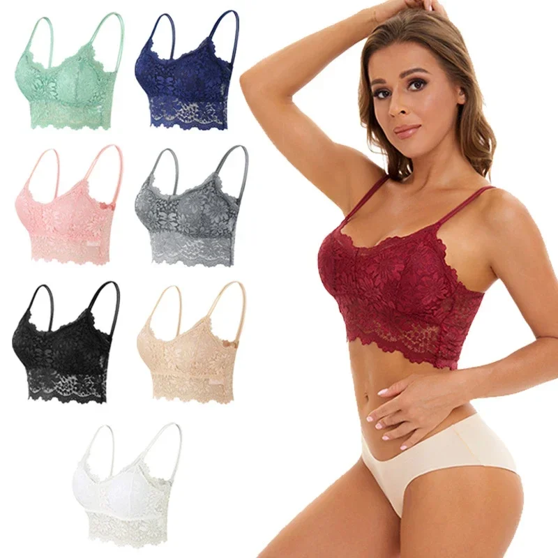 Women's Bra Bralette Lace Non-Wired Bra V-Neck Lacing Front