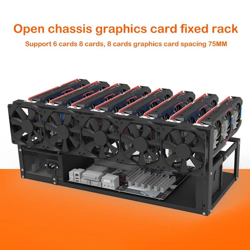 Stackable Open Mining Rig Frame Iron Mining ETH/ETC/ZEC Ether Accessories Tools for 8 GPU Crypto Coin Bitcoin Rack Only New