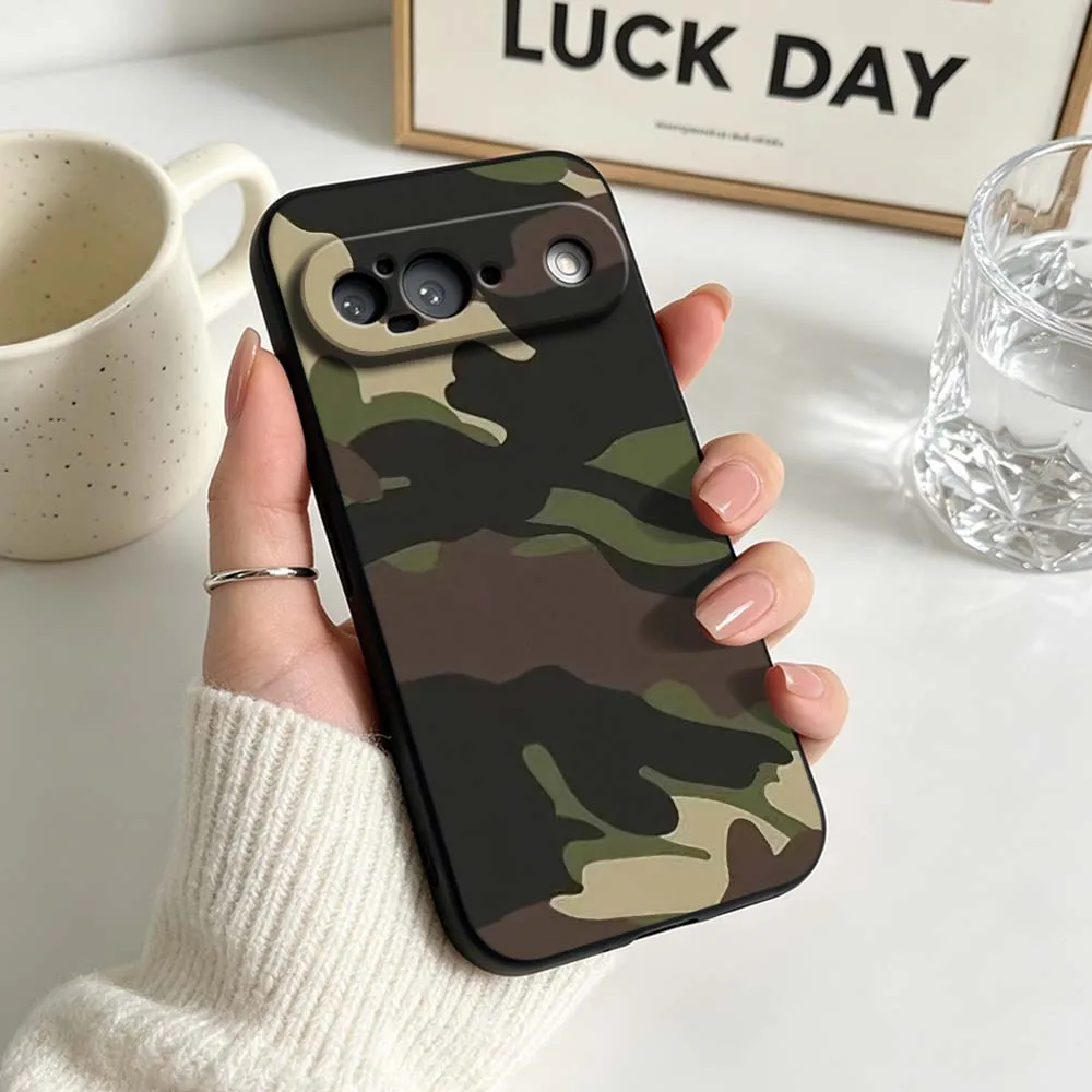 Graffiti Army Green Camouflage Black Soft Silicone Phone Case