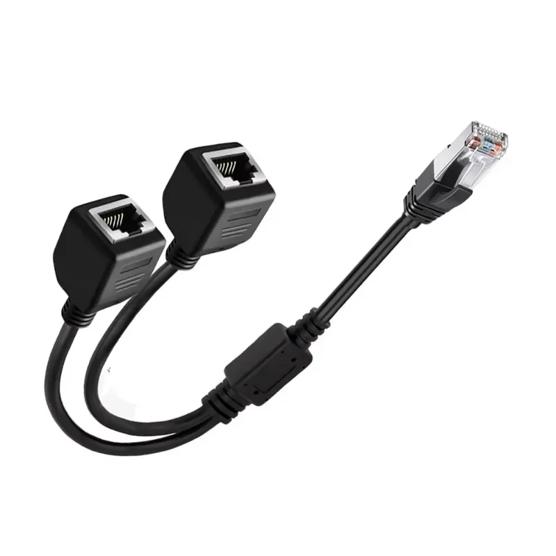 1 Male To 2 Female 2 Ways POE Cable Passive Power Over Ethernet Adapter Cable RJ45 Injector Power Supply Module for IP Camea 2