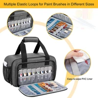 Art Supply Storage Case with Handle Strap high-capacity Acrylic Paint Organizer Bag for up to 54 Bottles (2 oz) 6