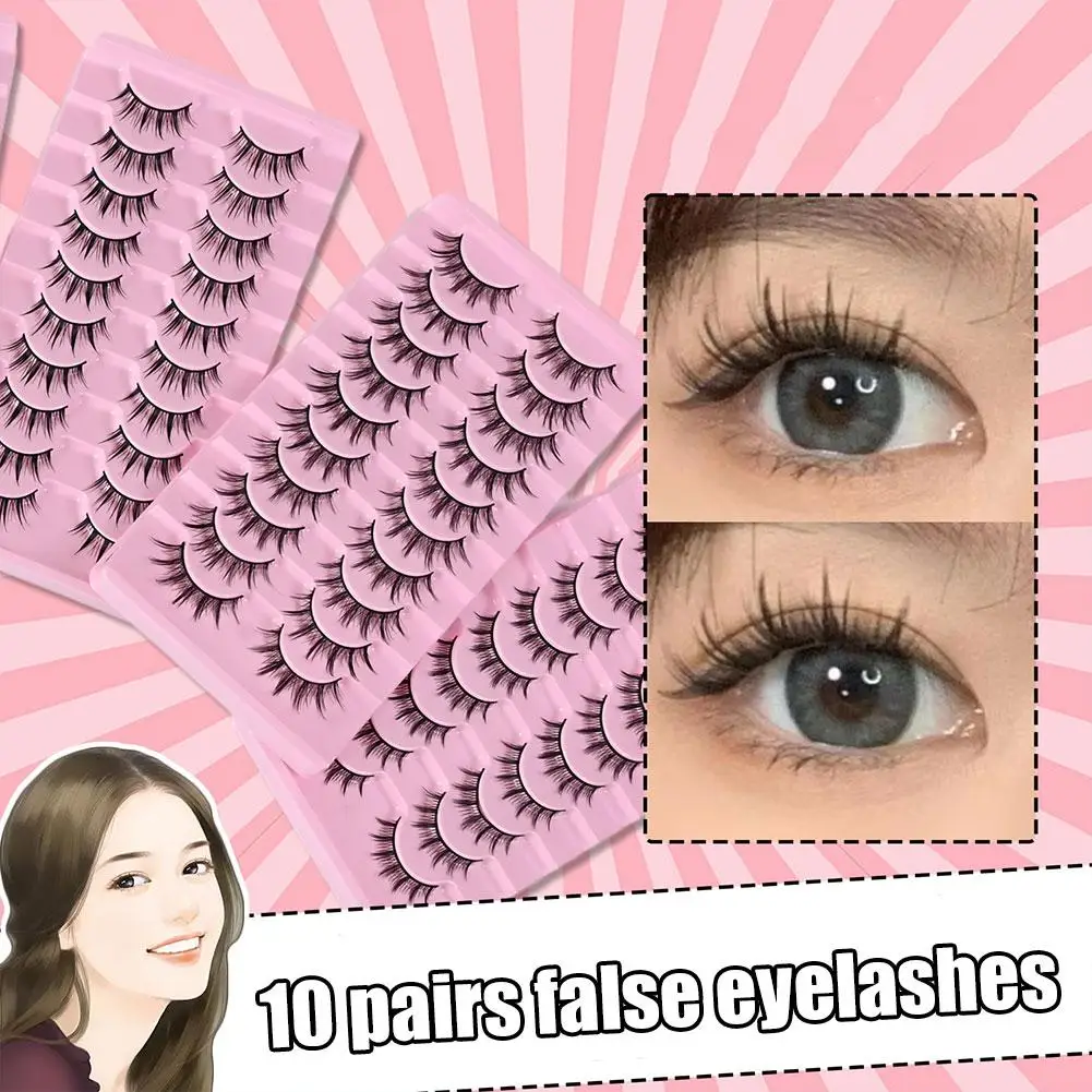 

Thin Black Stem False Eyelashes, Large Capacity One-piece Slim False Eyelashes, False And Natural Lazy Curling, Eyelashes, U7H5