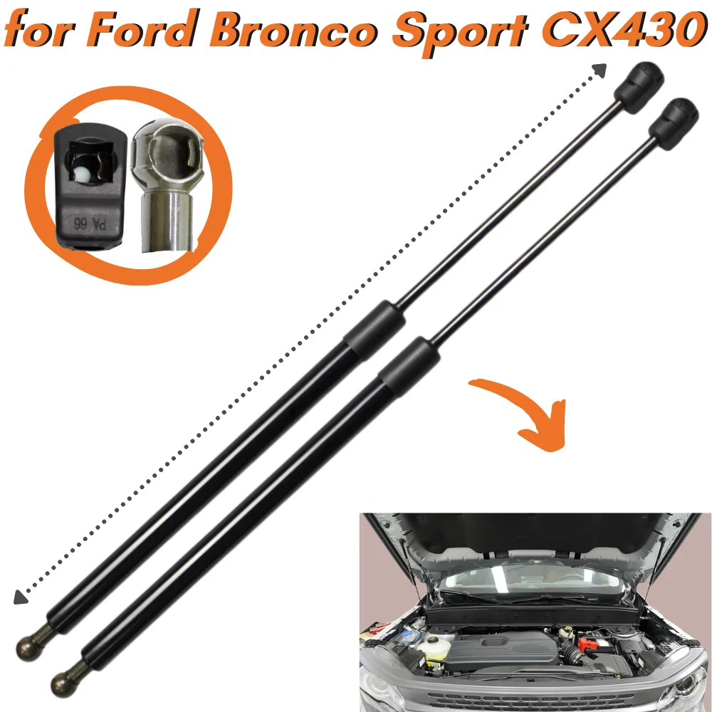 

Qty(2) Hood Struts for Ford Bronco Sport CX430 SUV 2021-present Front Bonnet Hood Gas Struts Springs Dampers Absorber Support