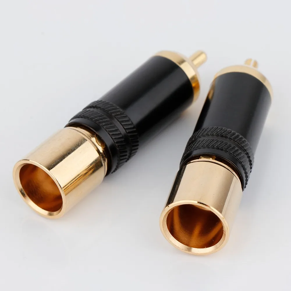 RCA-Stecker, Audiokabel-Anschluss, 11 mm Messing, Lötstecker, 24 Karat vergoldet, hochwertiger Lötadapter, Audio-Stecker – Detail 5