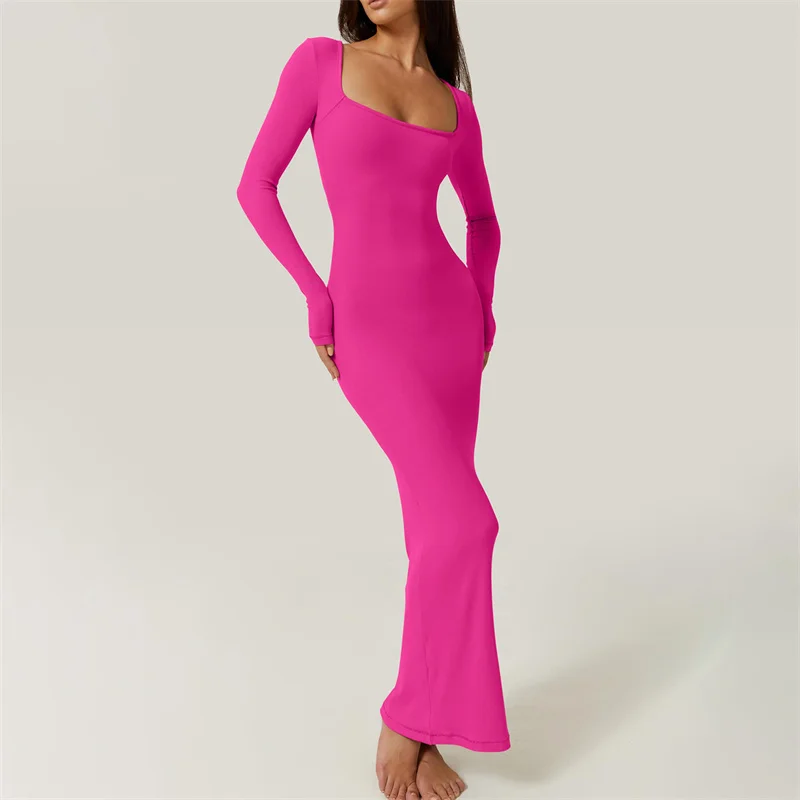 y2k Bodycon Dress Women Going Out Solid Color Square Neck Long Sleeve Dresses Sexy Evening Party Dresses Clubwear 22 y2k Bodycon Dress Women Going Out Solid Color Square Neck Long Sleeve Dresses Sexy Evening Party Dresses Clubwear