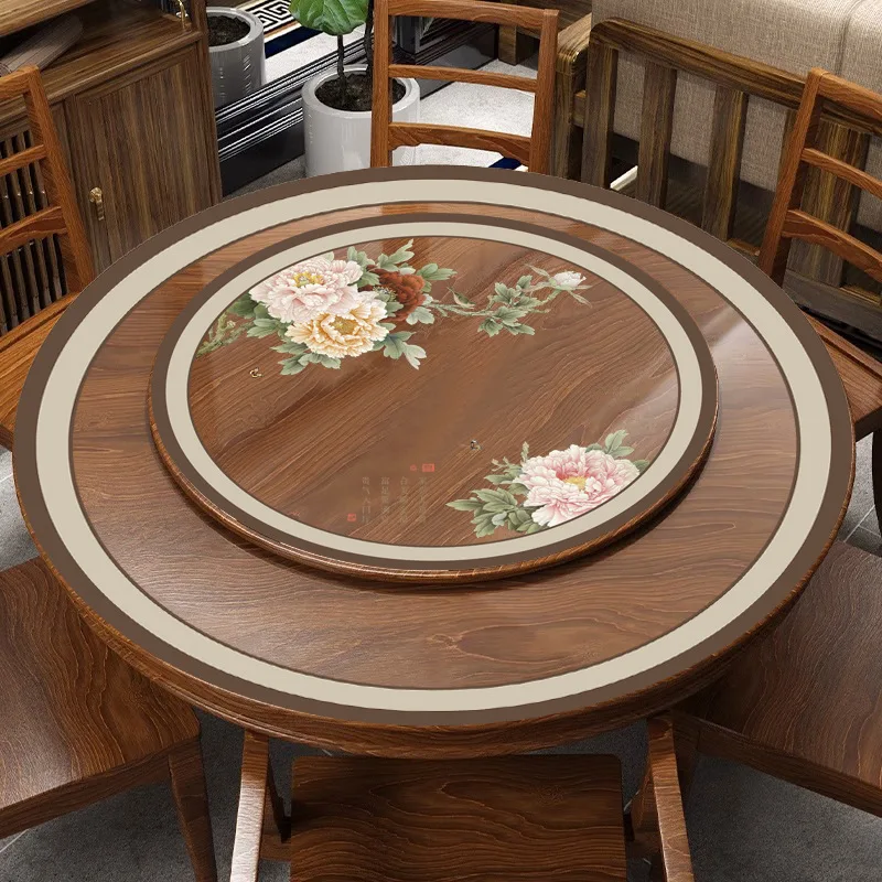 

A410transparent large round table tablecloth waterproof and oilproof round dining table mat coffee table cloth mat PVC