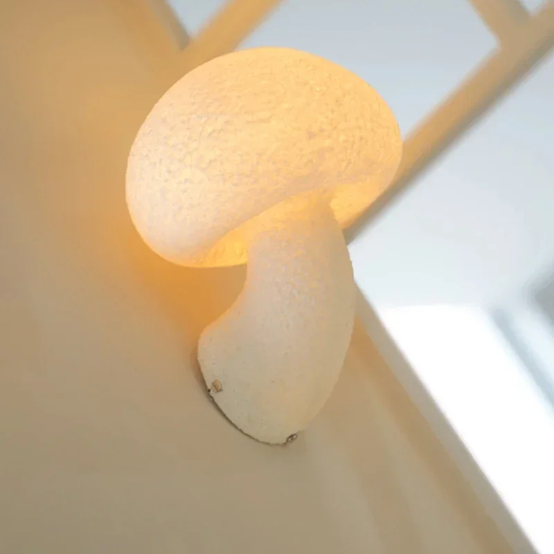 Nordic Mushroom Wall Lamp Minimalist Style Entrance Bedside Home Decor Wall Lamp Designer Balcony Bedroom Outdoor Lighting