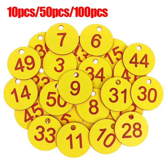 50Db -Os Méhkapa Címkék Műanyag Kerek Számozott Jelcímke W/ Lyuk Méh Kaptár Párosító Doboz Jelölés Fürdő Padlószám Tányér Szekrény Kézi Kártyák - Image 6