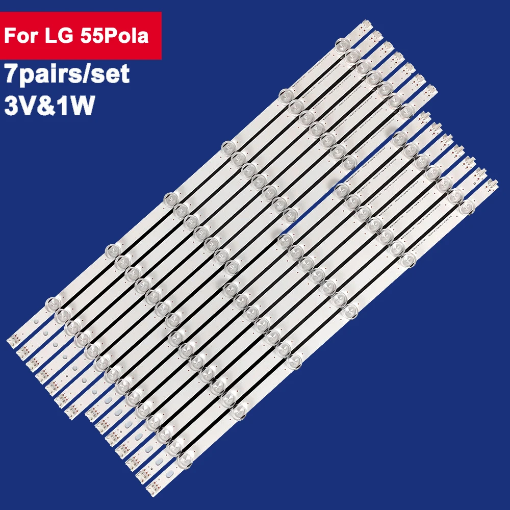 7Pairs 595mm+545mm For LIG 55Pola LED Backlight TV 7Leds 55LN578S-ZE 55LA613S-ZB 55LA6134-ZB 55LA6136-ZB 55LN5400-ZA 55LN5404-ZA 4pcs 7leds 6v 837mm for 45 tv 45d3506v2w7c1b83714m ms l2770 v4 45a1