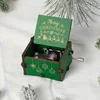 Hot Wooden Hand Crank Music Box Anime Theme Halloween Merry Christmas Decoration Home Christmas Birthday Gift 3
