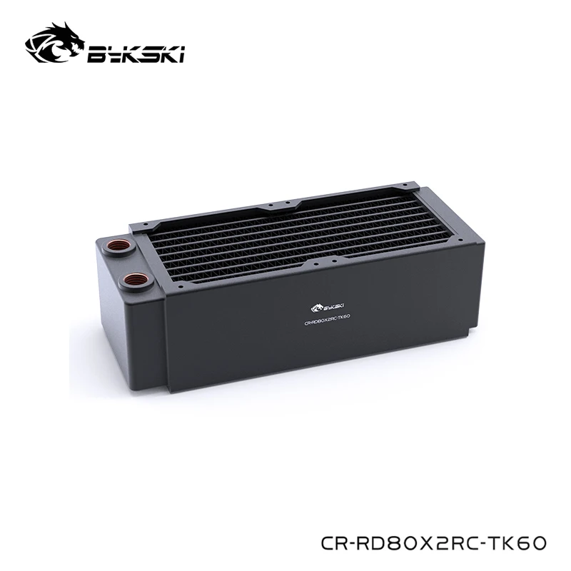

Bykski черный водный охлаждающий 80 мм x2 160 мм медный радиатор, около 60 мм толщина для сервера 8 см вентилятор, CR-RD80X2RC-TK60