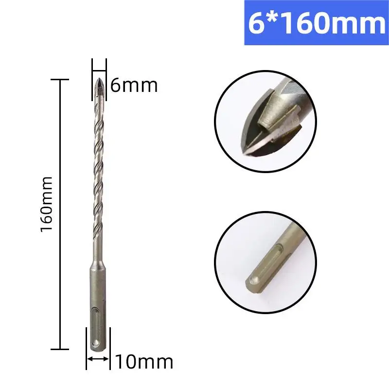 Confezione Da 4/6 Punte Eccentriche A Denti Di Sega A Quattro Taglienti, Punta Per Trapano Seghettata A Quattro Tagli, Per Trapano Eccentrico, Per Piastrelle Di Ceramica, Vetro, Marmo, Cemento, Testa