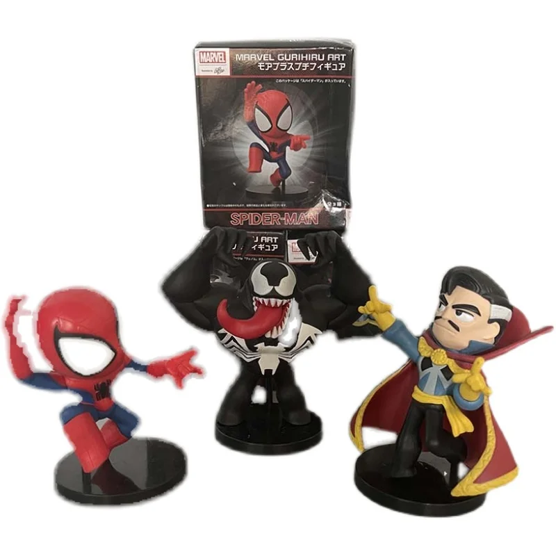 Genuine Marvel Action Figure The Avengers Iron Man Spider-man Venom Doctor  Strange Plastic Q Version Doll Model Toy AliExpress