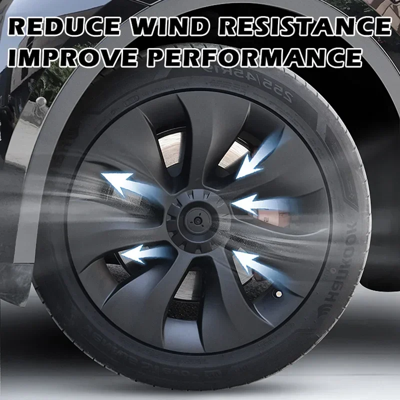 Wheel Hub Covers Wheel Hub Caps 4PCS Wheel Cover Performance Replacement for Tesla Model Y 19 Inch