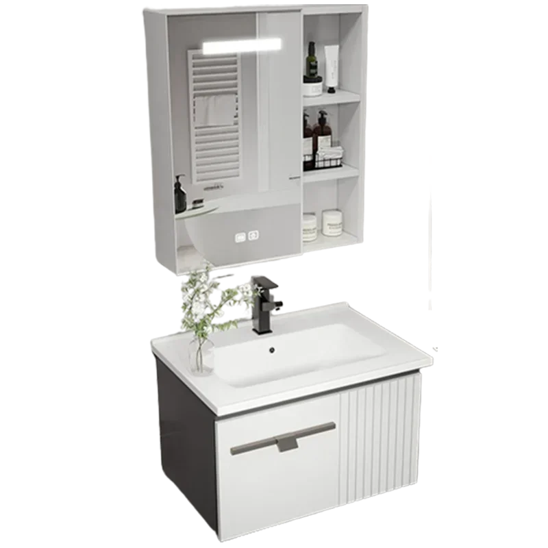 

Sink Narrow Modern Bathroom Cabinet Mirror Storage Small Space Saving Cabinet Makeup Organizer Armoire