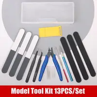 13pcs Model Splicing Tool Set Cutter Sanding Stick Precision Tweezers Crafting Tool DIY Assembled Figurine Anime Accessories 1