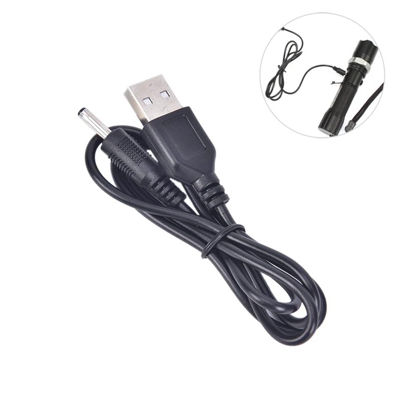 1PC 70cm DC5V 500MA Cord Mobile DC Power Charger For LED Flashlight Torch Dedicated USB Cable