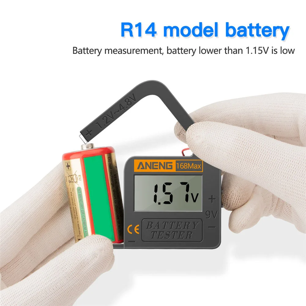 168Max Digital Lithium Battery Tester Capacity Test Checkered Load Analyzer  Display Check AAA AA Button Cell For 18650 Battery 5