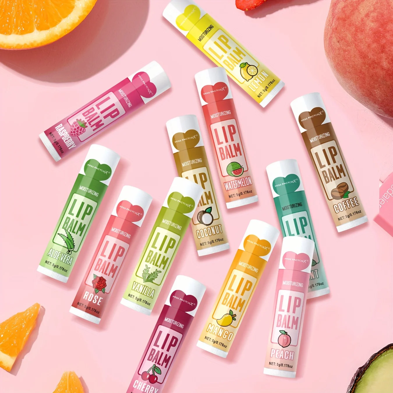 Lip Balm 12 PCS 5g Deep Moisturizing Long-lasting Exfoliating Hydrated Lips