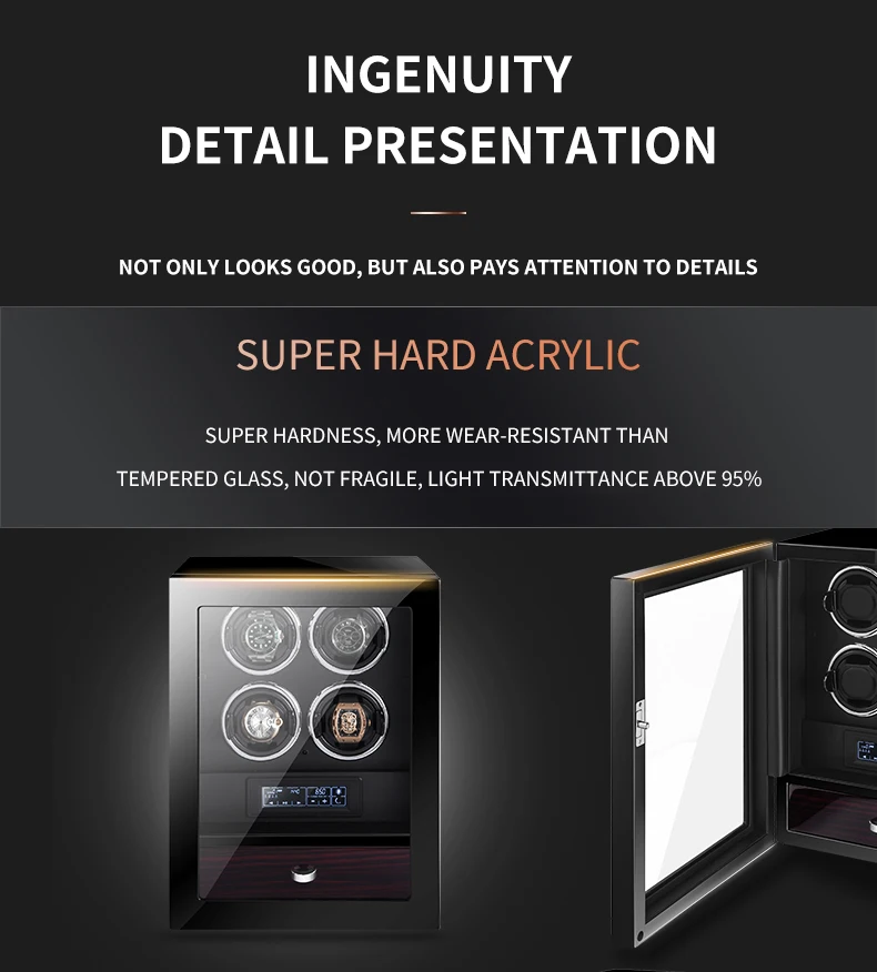 S4a00190682a84d6ebdcedcd13e02f21fp Embers Mechanical Watch Winder Automatic Winding Wooden Watch Storage Box Fingerprint Safe With Jewelry Box