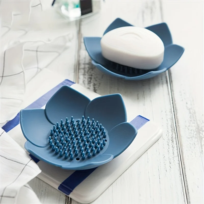 1pcs Bathroom Soap Box Lotus Design Soap Holder Silicone Soap thumbnail 6
