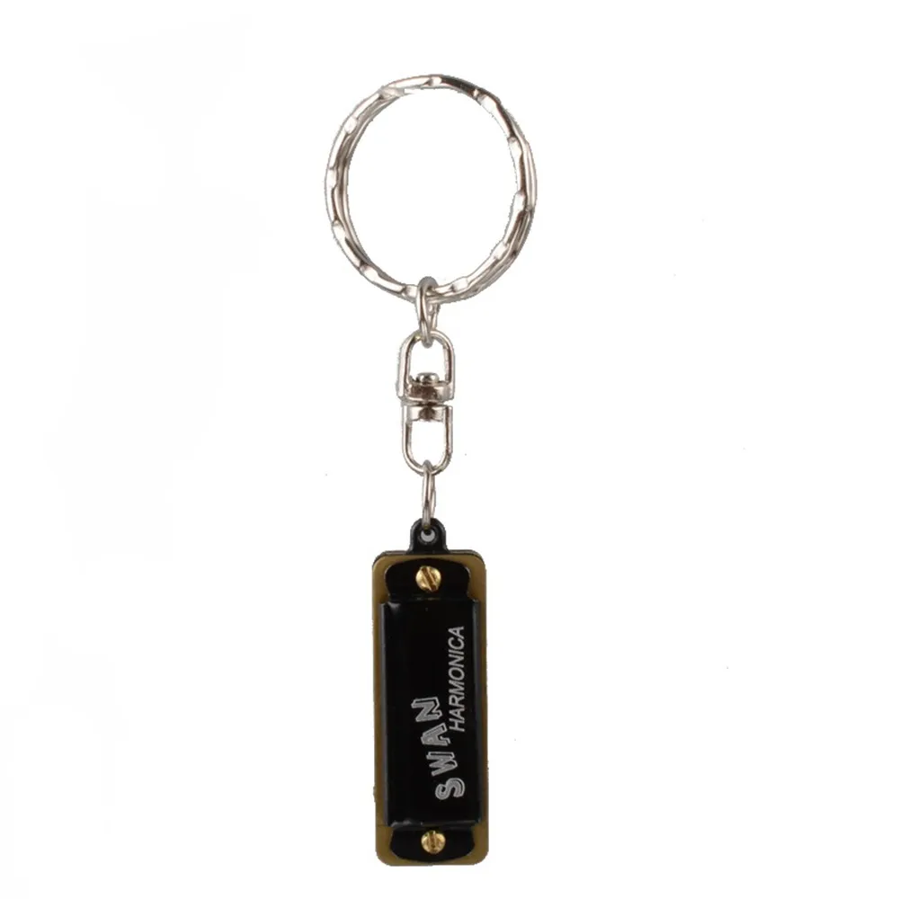 

Mini Harmonica Keychain Key 4 Holes 8 Tone High Quality Alloy Reeds Small Woodwind Instruments Musical Accessories