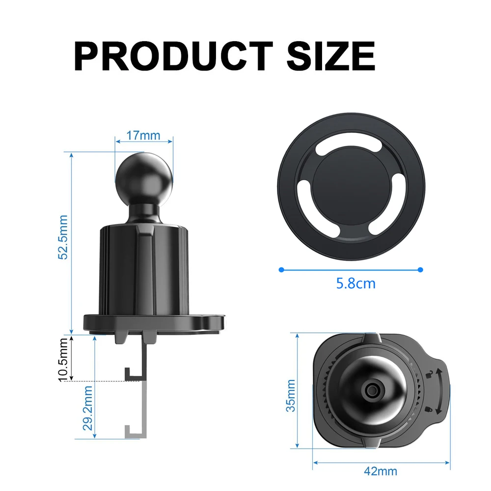 Magnetic 360° Adjustable Car Vent Phone Holder with Metal Clip