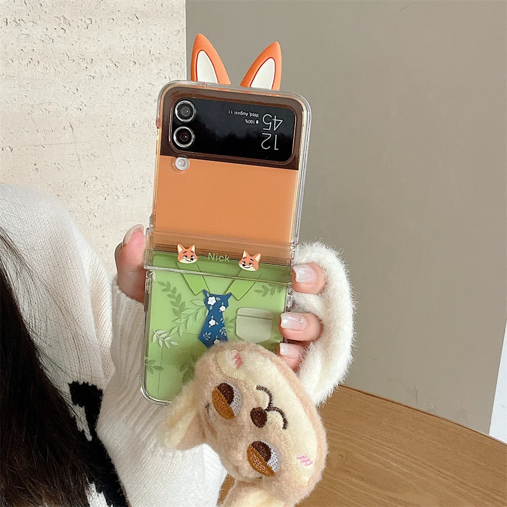 Zootopia Rabbit & Fox Plush Pendant Phone Case with Enhanced Protection