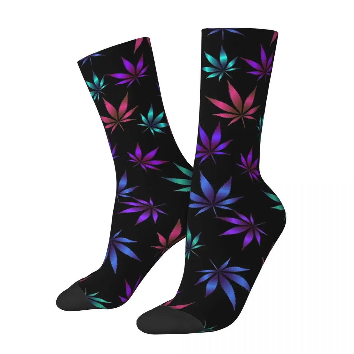 

Happy Funny Men's compression Socks Pattern Pot Plant DESIGN Retro Harajuku Weed Leaf Hip Hop Novelty Seamless Crew Crazy Sock