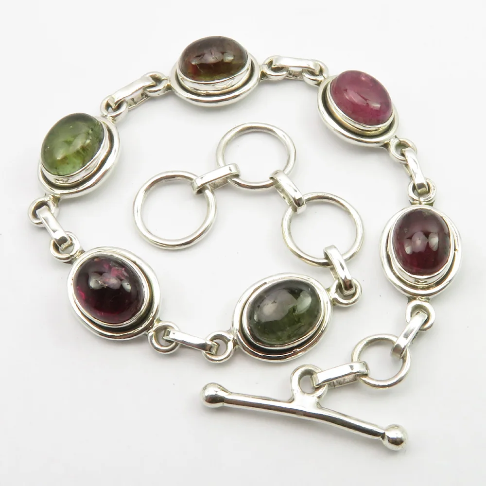 

Semi-precious Stone Bracelet 7.9" Handmade Handcrafted Jewelry