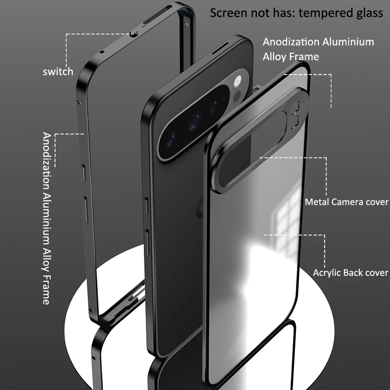 Aluminium Alloy Metal Frame Bumper with Acrylic Back Cover Case