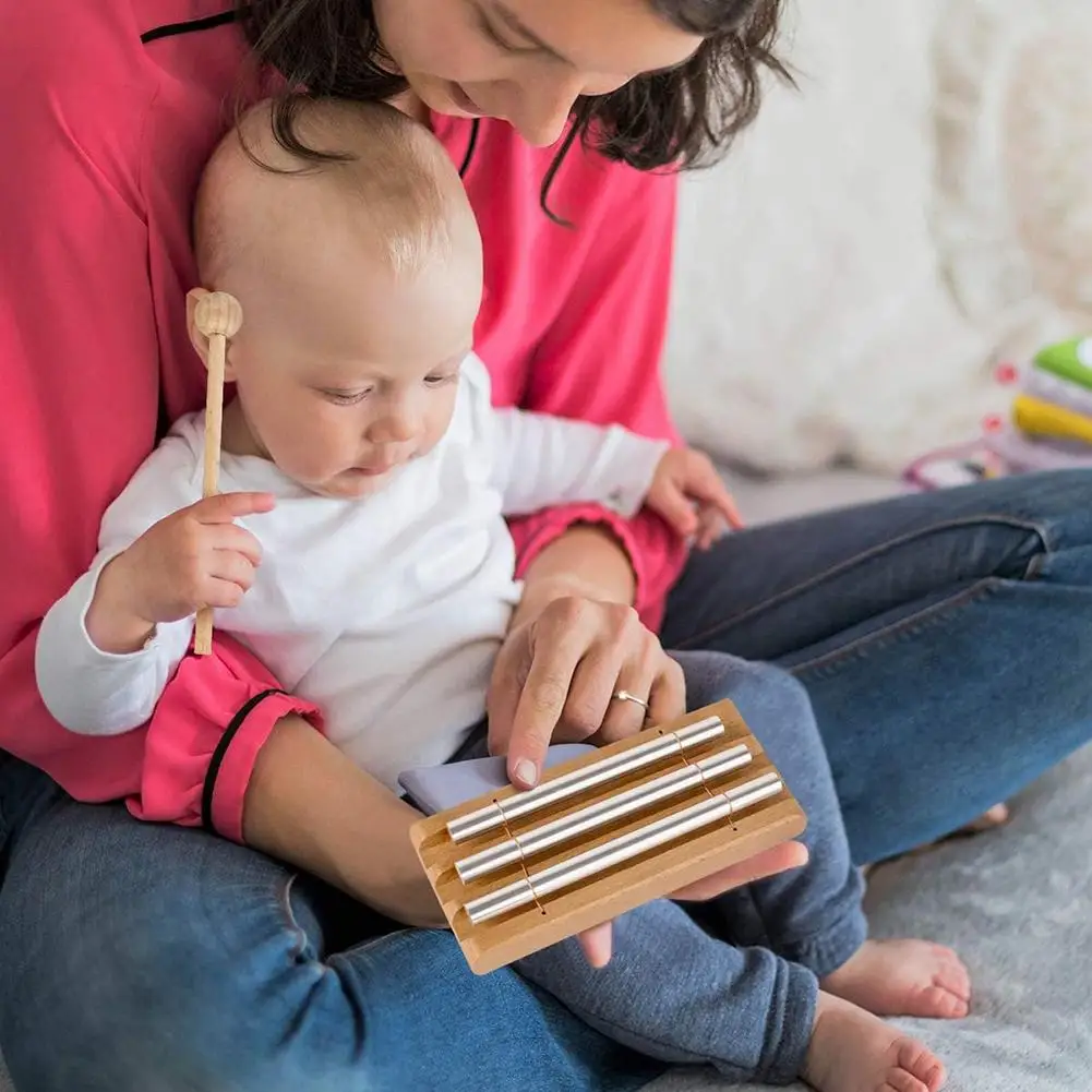 Meditation Chime With C7 D7 E7 3 Tone Mallet Solo Hand Chime Musically Tuned For Meditation Yoga Mindfulness Teachers Classrooms