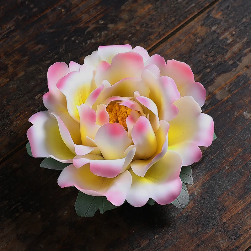0022 Ceramic Handmade Peony Flower Decoration Home Ornament Living Room Desktop Ornaments Flower Crafts Birthday Gift